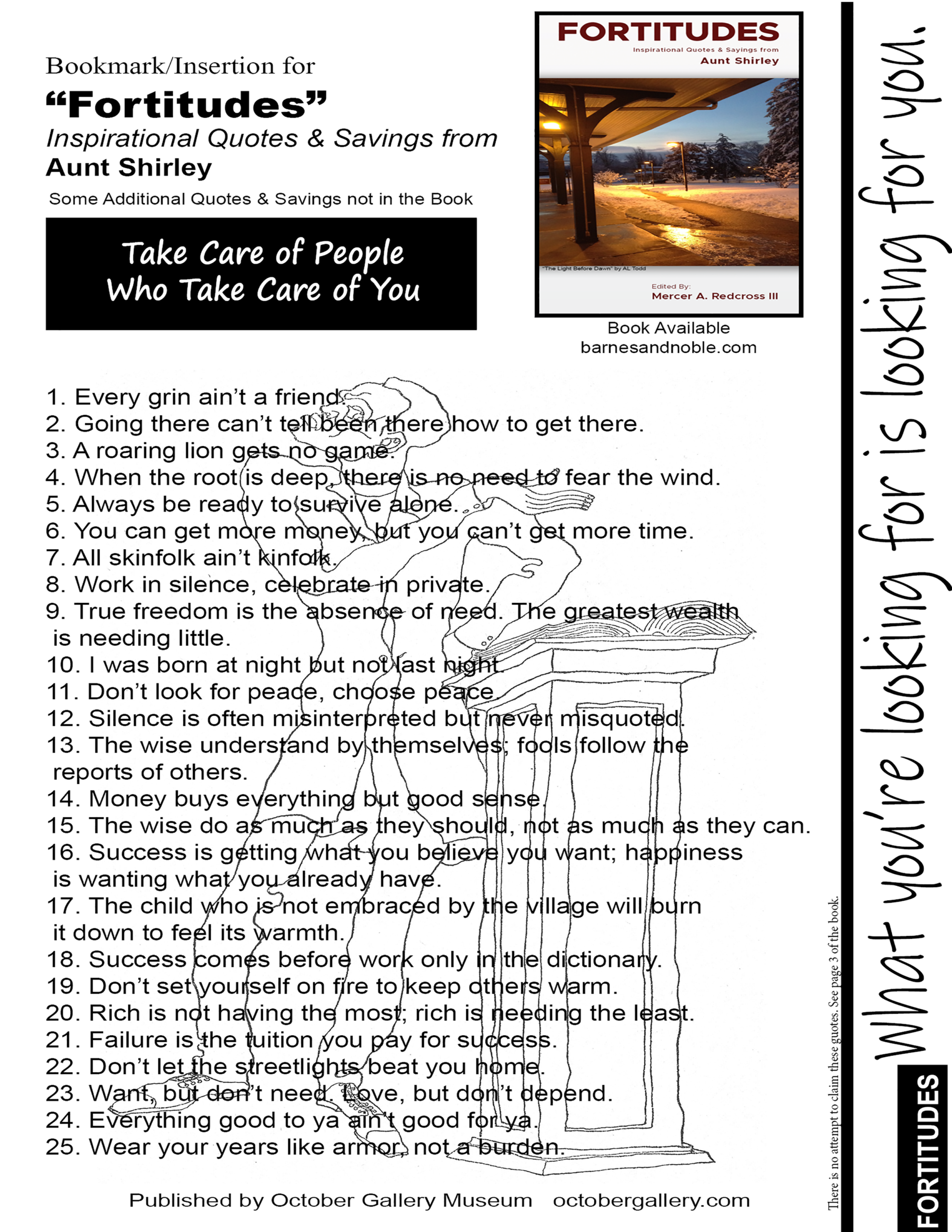 Bookmark/Insertion for Fortitudes Quote Book- Download