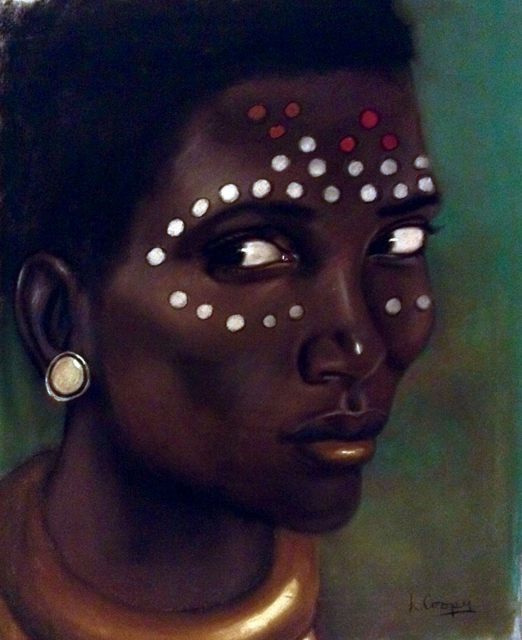 Red and White Mask by Laurie Cooper