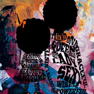 Abstract Orange with Queen & Princess by Sanaa