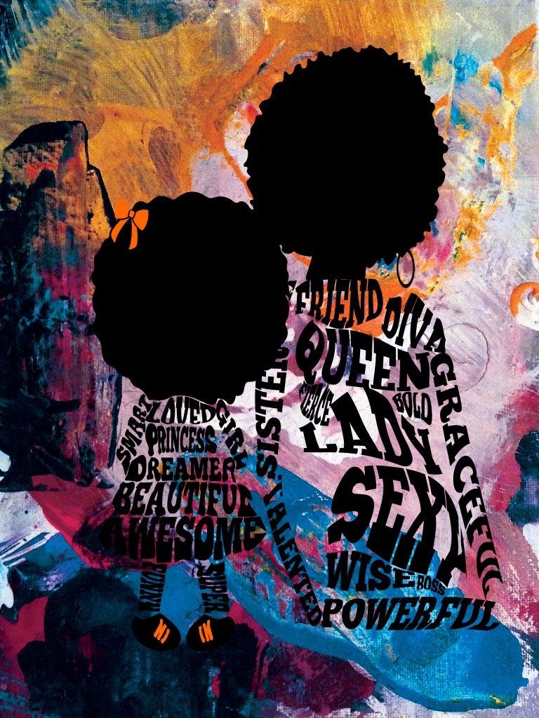 Abstract Orange with Queen & Princess by Sanaa